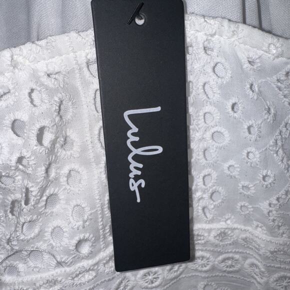 NEW Lulu's Adored Aura White Eyelet Cutout Midi Dress Size Small NWT - Picture 6 of 6